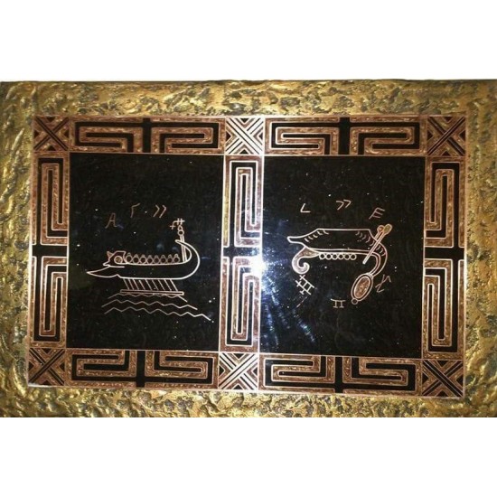 A copper-studated panel